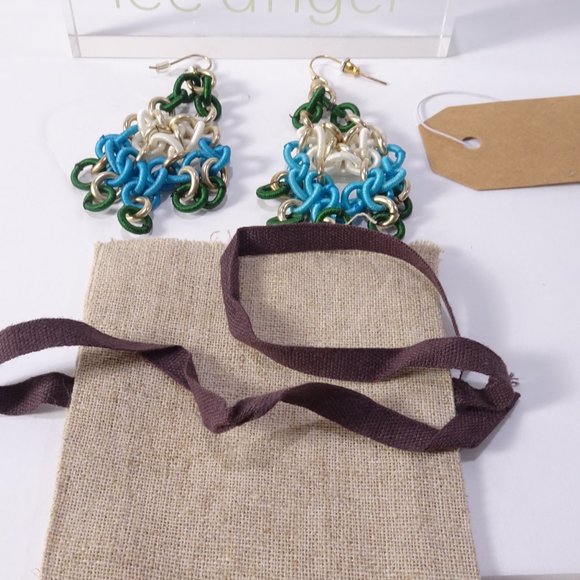 Lee Angel Neiman Marcus mesh Link Chandelier color block French Hook NWT 150 dus - Picture 8 of 15